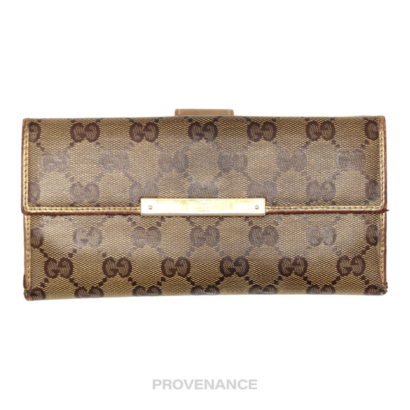 🔴 Gucci Long Wallet - GG Supreme Bronze - Picture 1 of 8